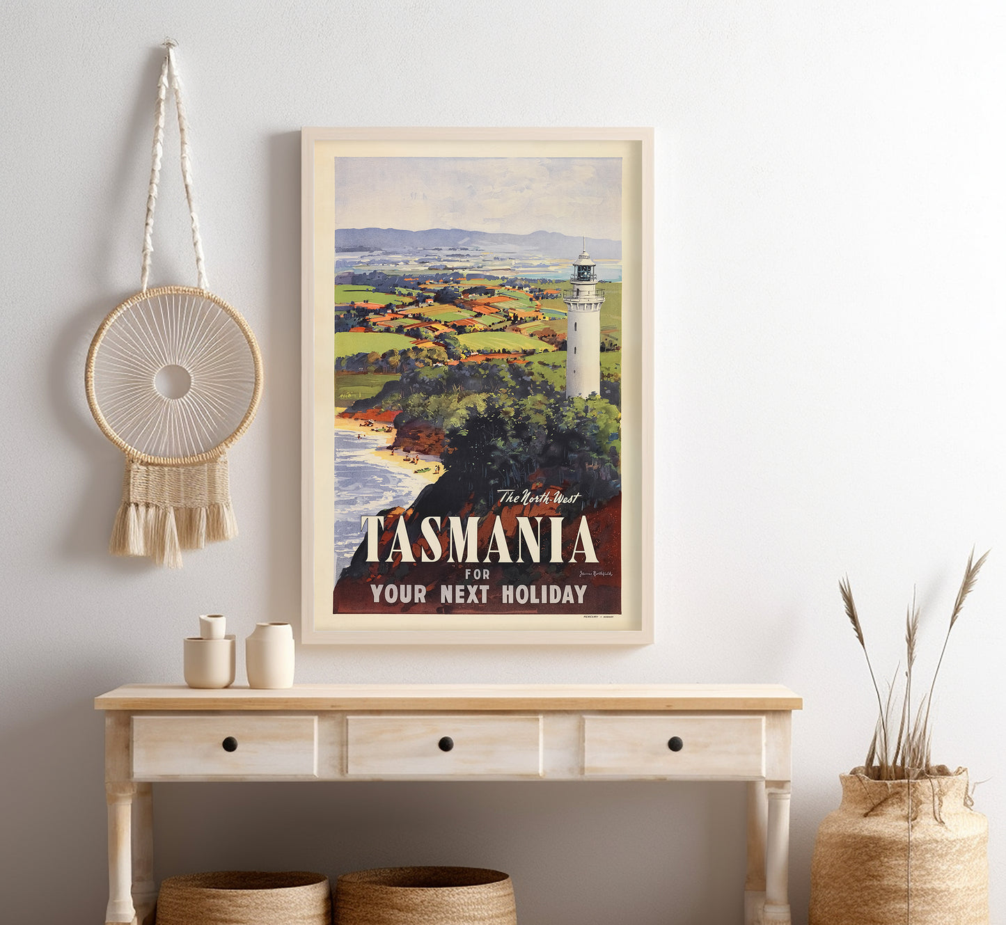 North West Tasmania poster, Australia vintage travel poster by James Northfield, 1930.