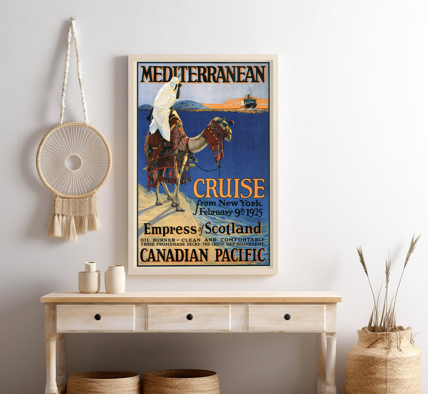 Mediterranean cruises to Africa vintage travel poster by Mc Elroy, 1925.