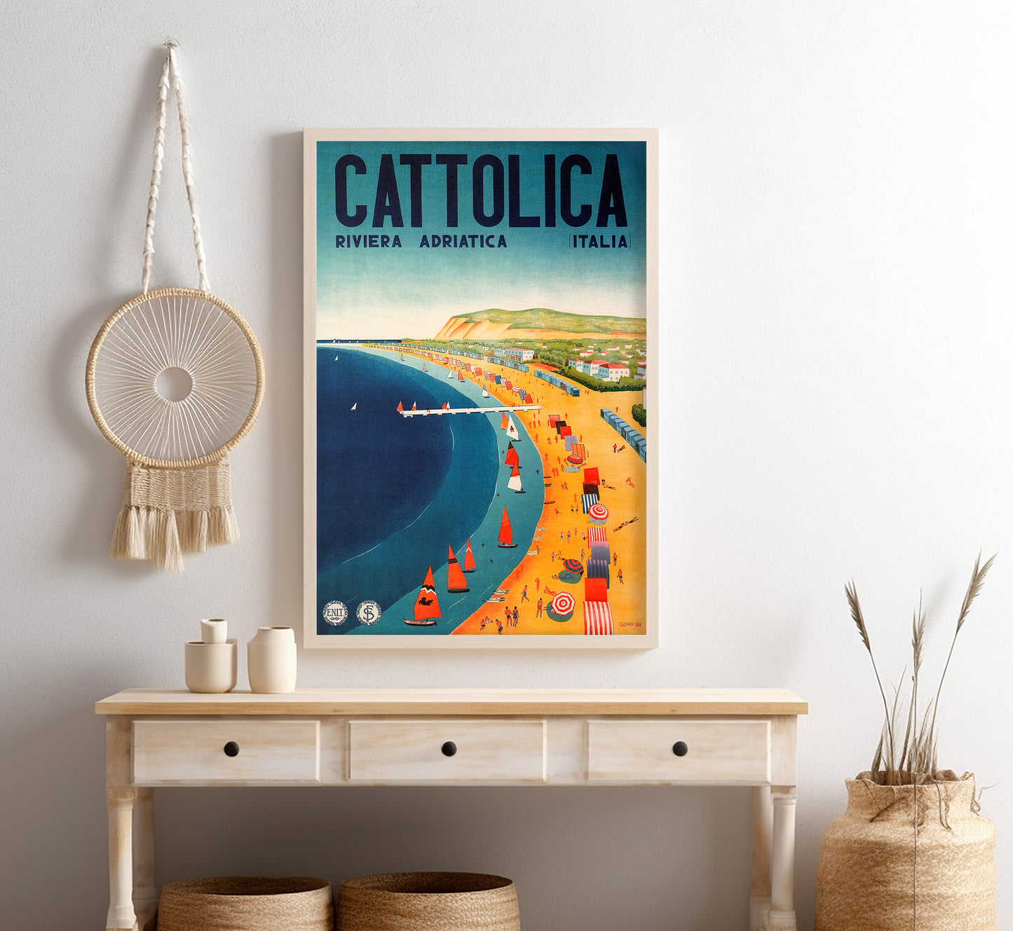 Cattolica, Rimini, Italy vintage travel poster by Gogliardo Ossani, c. 1939.