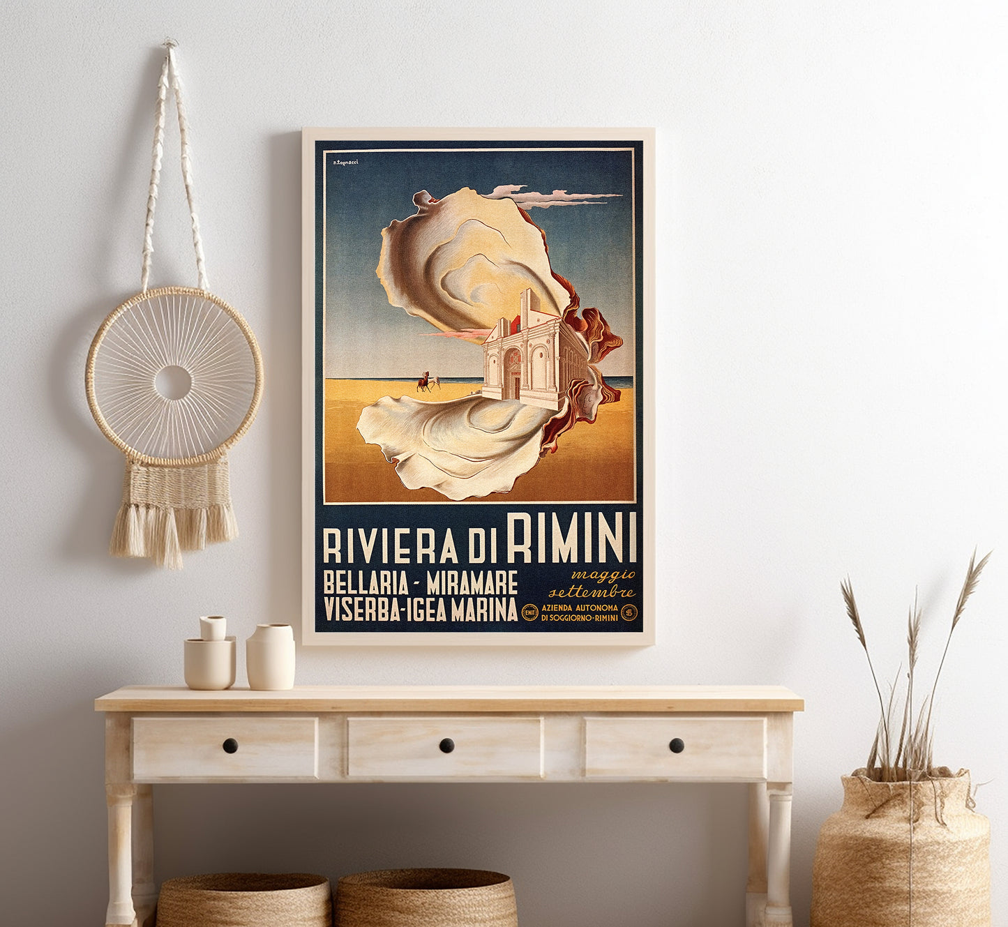 Rimini, Italy vintage travel poster N. Tognacci, 1930s.