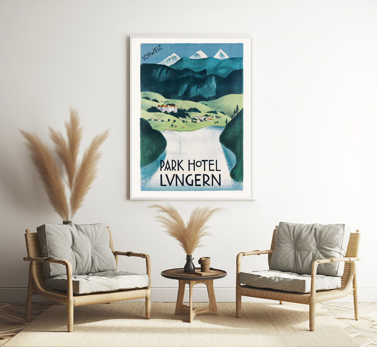 Park Hotel Lungern poster, Switzerland vintage travel poster by unknown author, 1930s.