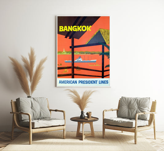 Thailand, Bangkok vintage travel poster by unknown author, c. 1910-1959.