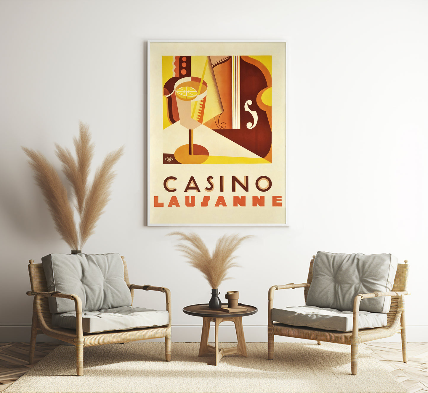 Casino Lausanne, Switzerland vintage travel poster by unknown author, 1930s.