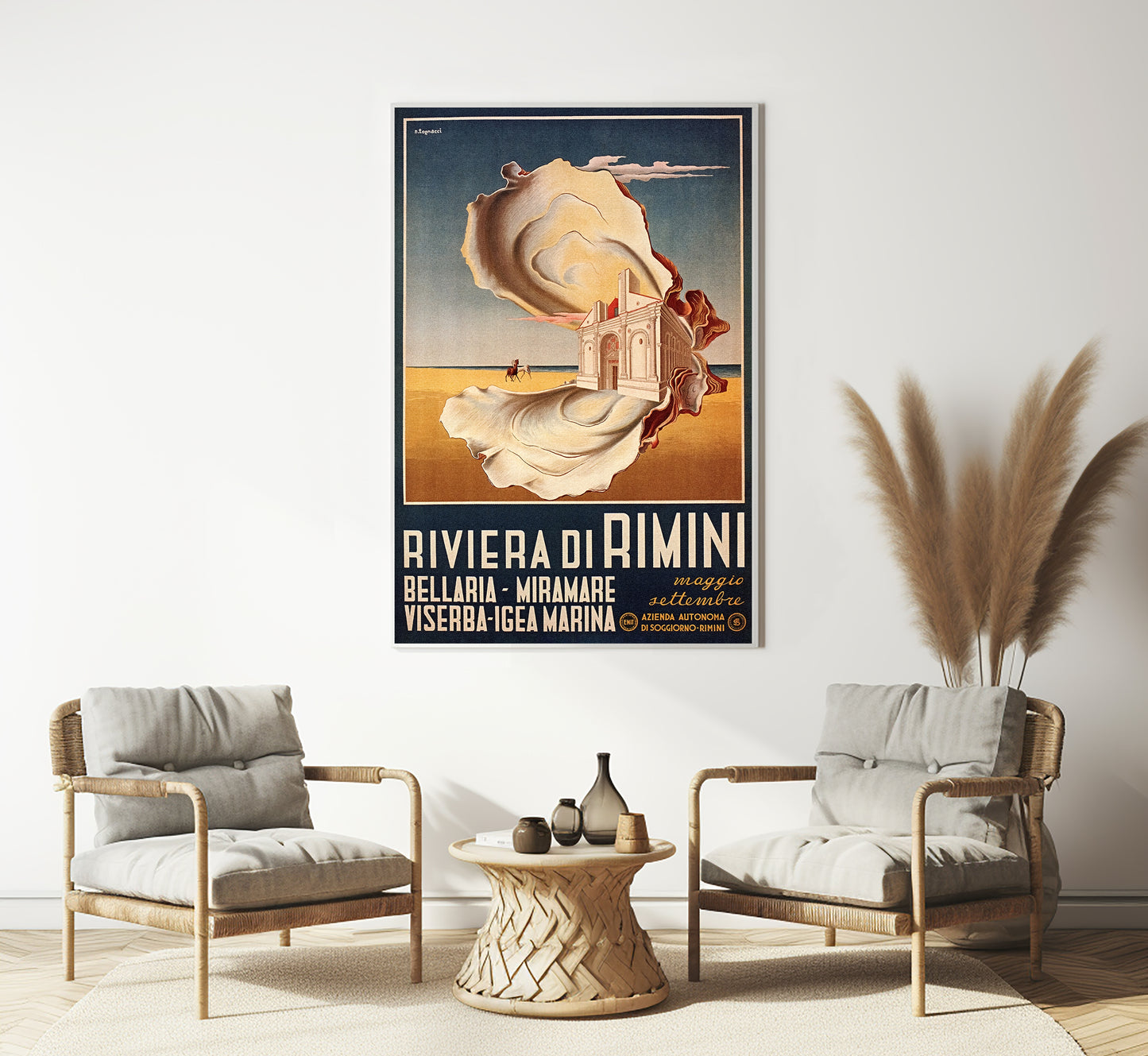 Rimini, Italy vintage travel poster N. Tognacci, 1930s.