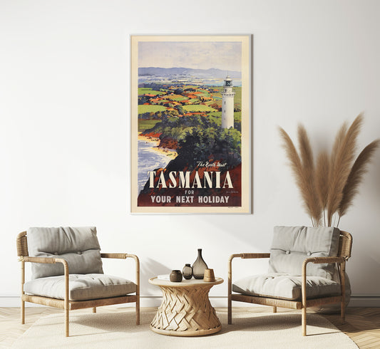 North West Tasmania poster, Australia vintage travel poster by James Northfield, 1930.