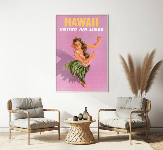 Hawaii, United Airlines vintage travel poster by unknown author, 1960s.