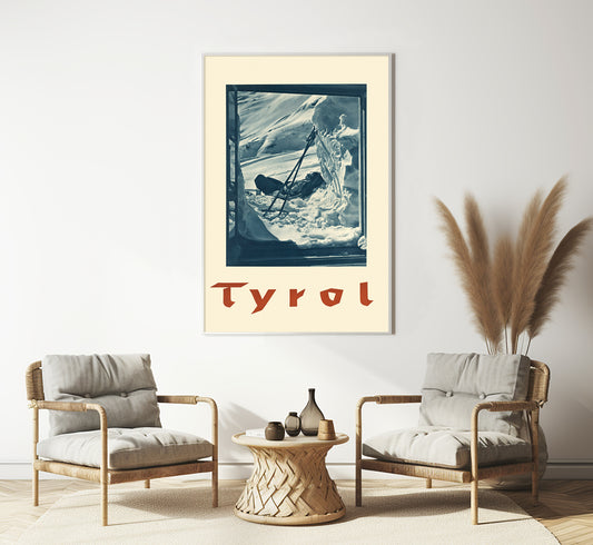 Tyrol, Blick vom Patscherkofel gegen Serles und Habicht, Austria vintage travel poster by Franowicz, 1910-1959.