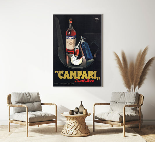 Campari aperativo liqueur vintage advertising poster by Marcello Nizzoli, 1926.