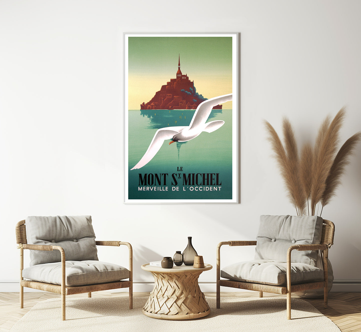 Le Mont St Michel, Marveille de l'Occident french vintage travel poster by Pierre Fix-Masseau, c. 1937.