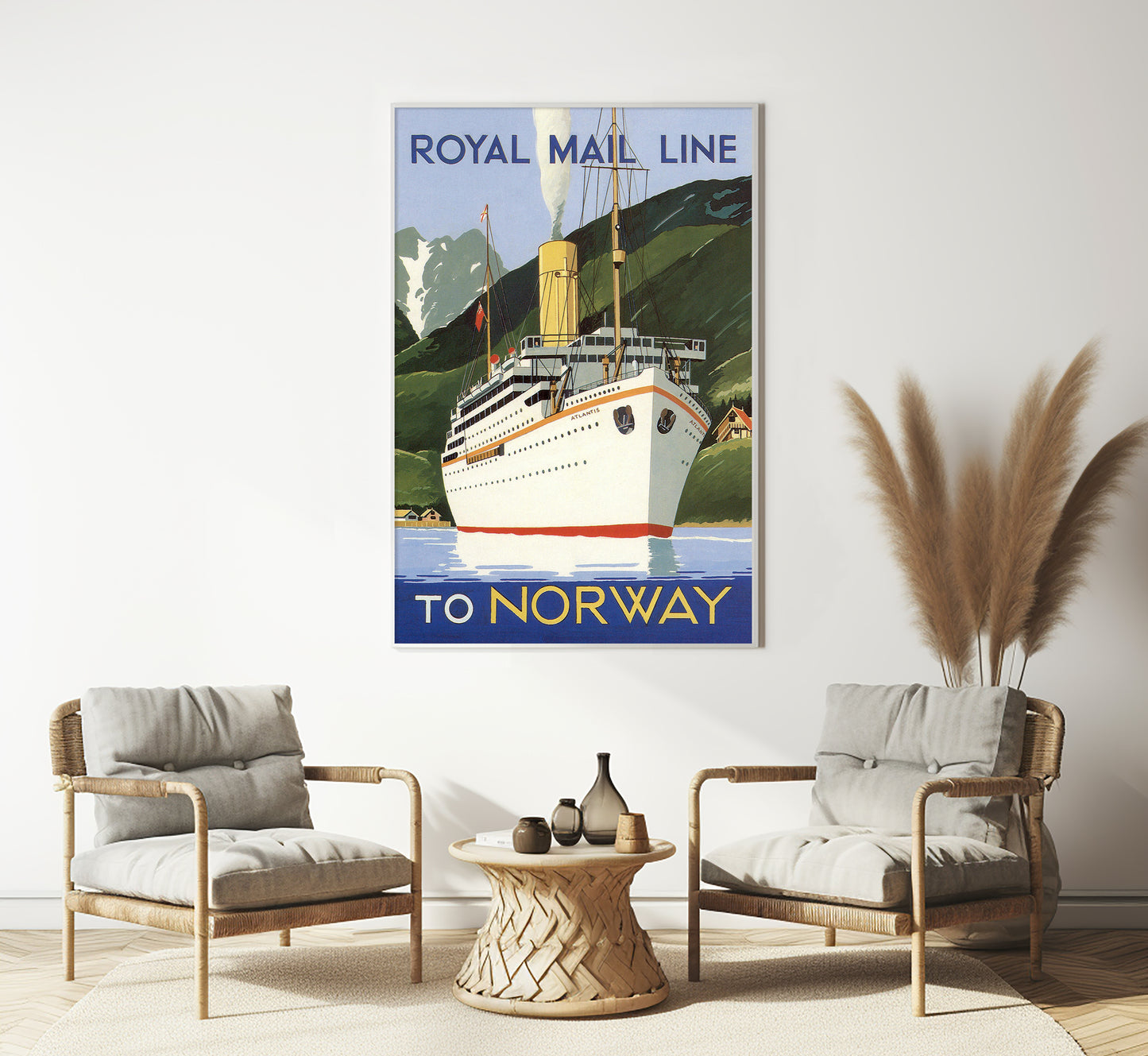 Royal Mail Line To Norway vintage travel poster by unknown author, 1930s.