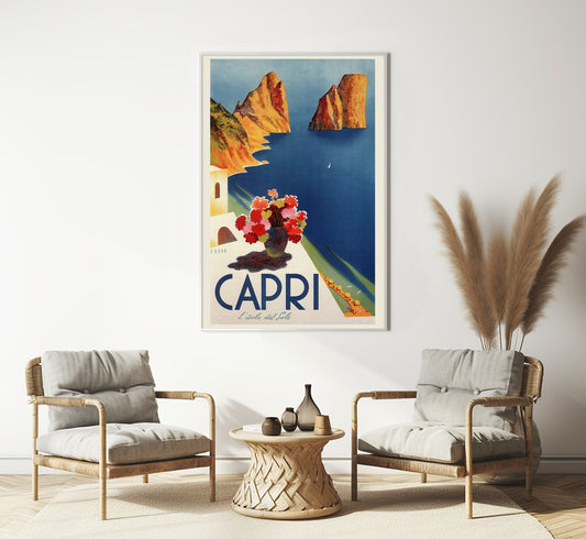 Capri, Italy vintage travel posters by Puppo, c. 1930s.