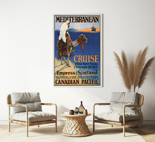 Mediterranean cruises to Africa vintage travel poster by Mc Elroy, 1925.