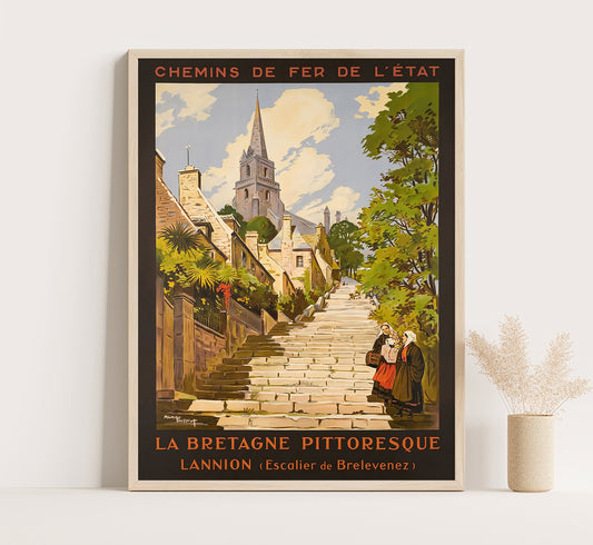 Brittany, France vintage travel poster by Maurice Toussaint, 1929.