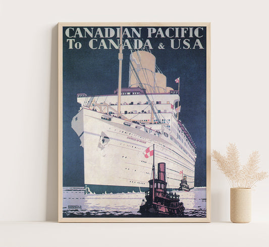 Canadian Pacific to Canada & USA, Canada vintage poster by Kenneth Shoesmith, 1910-1955.