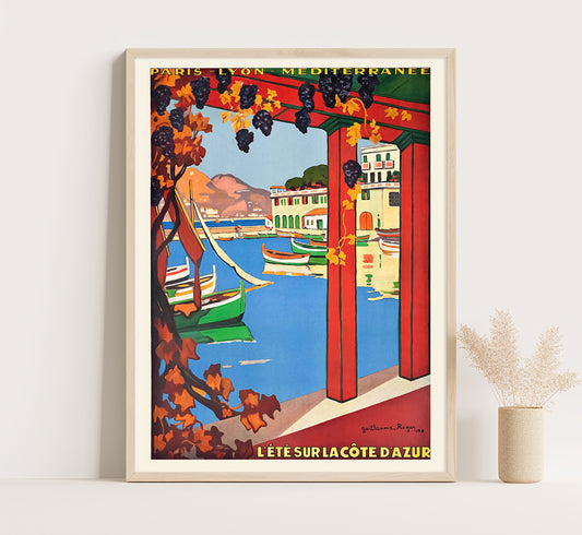 Cote D'Azur PML France vintage travel poster by Guillaume Georges Roger.