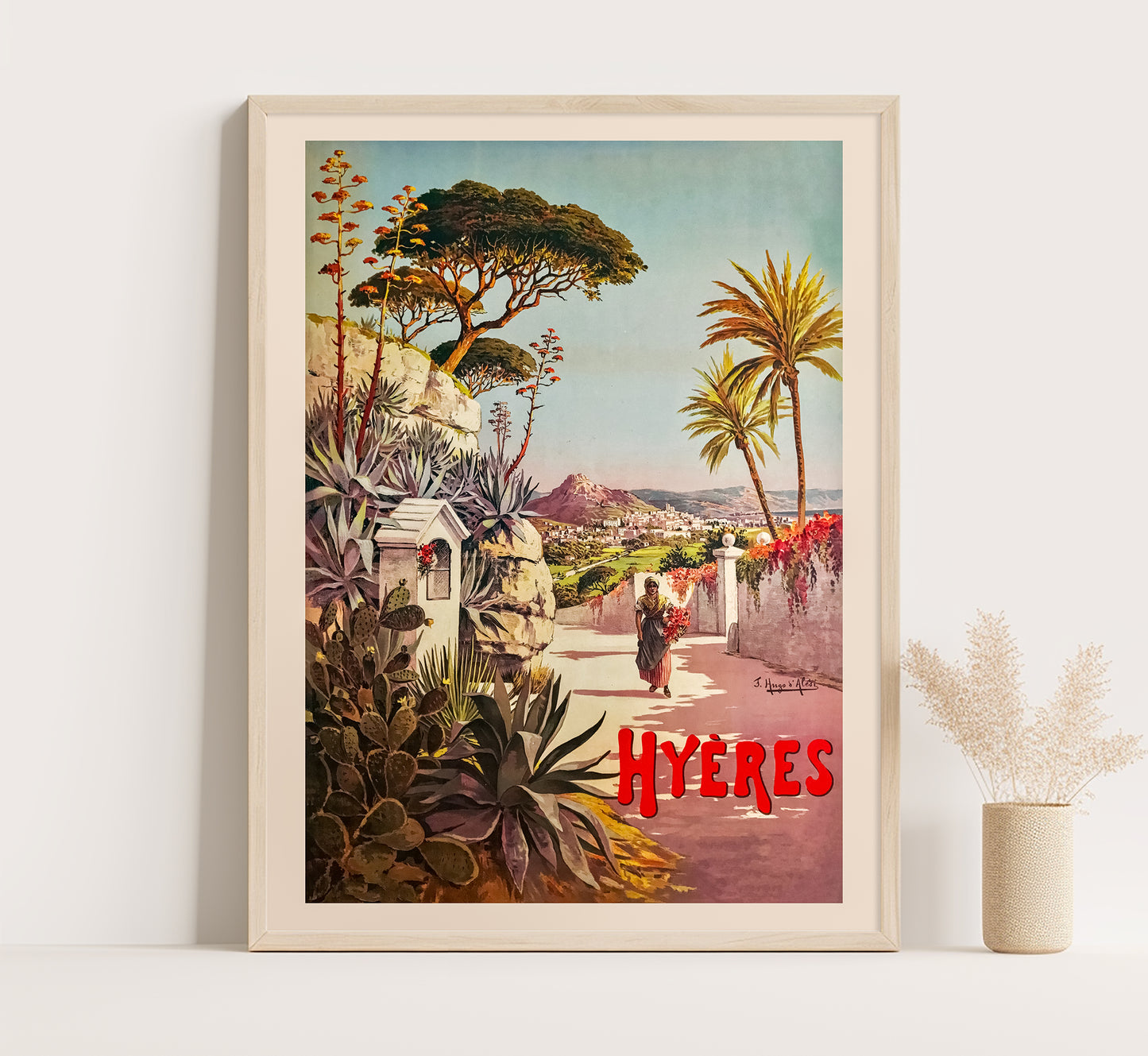 P. L. M. Hyères, Golf Club, France vintage travel poster by F. Hugo D'Alesi, c. 1910s.