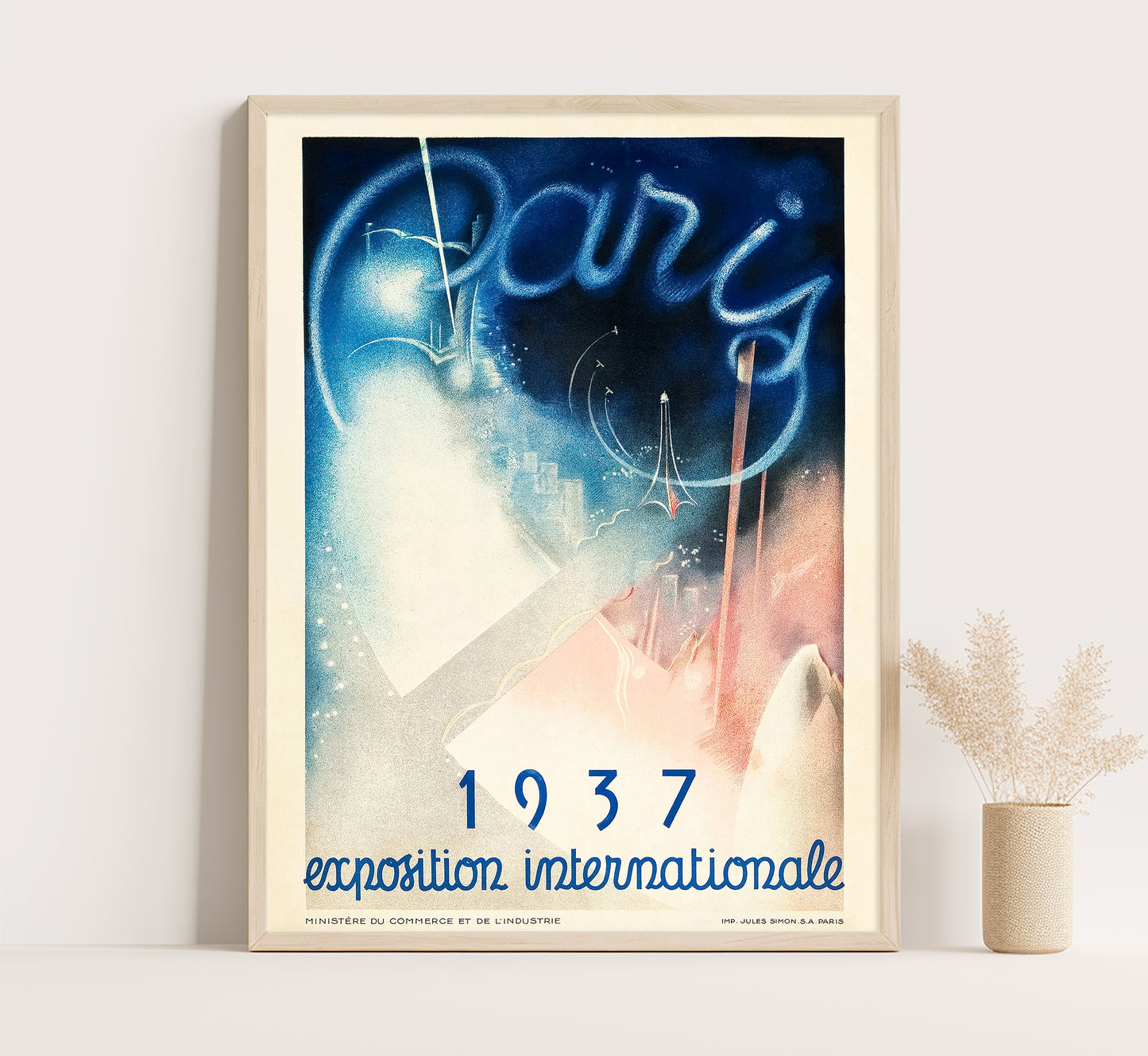 Paris Exposition Internationale 1937 Vintage Exposition Poster, French Vintage Wall Art, 1937.