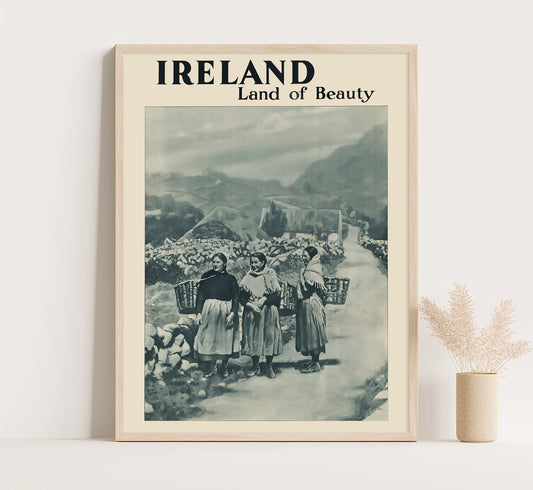 Ireland, Lad of Beauty vintage travel poster by unknown author, 1910-1959.