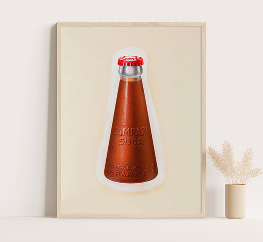 Campari Soda Bottle Poster | 60s Campari Poster | Vintage Campari Advertising Poster | Vintage Kitchen Decor.