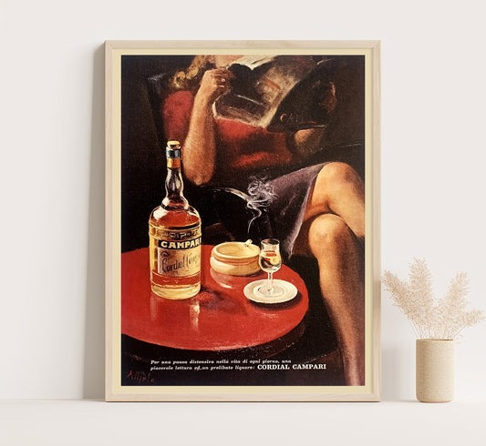 Cordial Campari Poster from 1900s by Amelo | Vintage Campari Advertising Poster | Vintage Kitchen Decor | Vintage Italian Art Print.