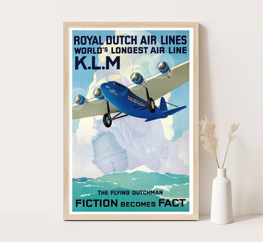 The Flying Dutchman, Holland, Netherlands vintage travel poster by Jan Wijga, c. 1935.
