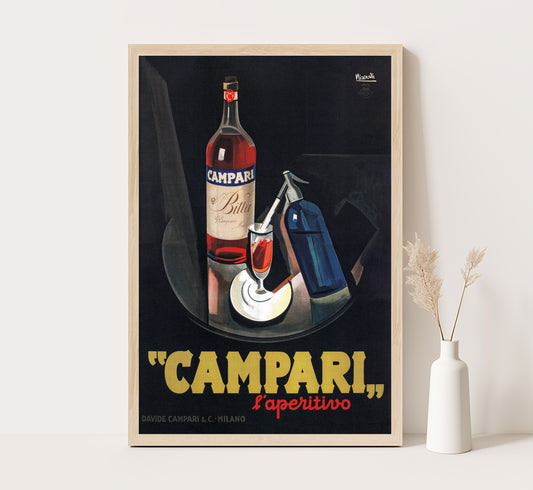 Campari aperativo liqueur vintage advertising poster by Marcello Nizzoli, 1926.