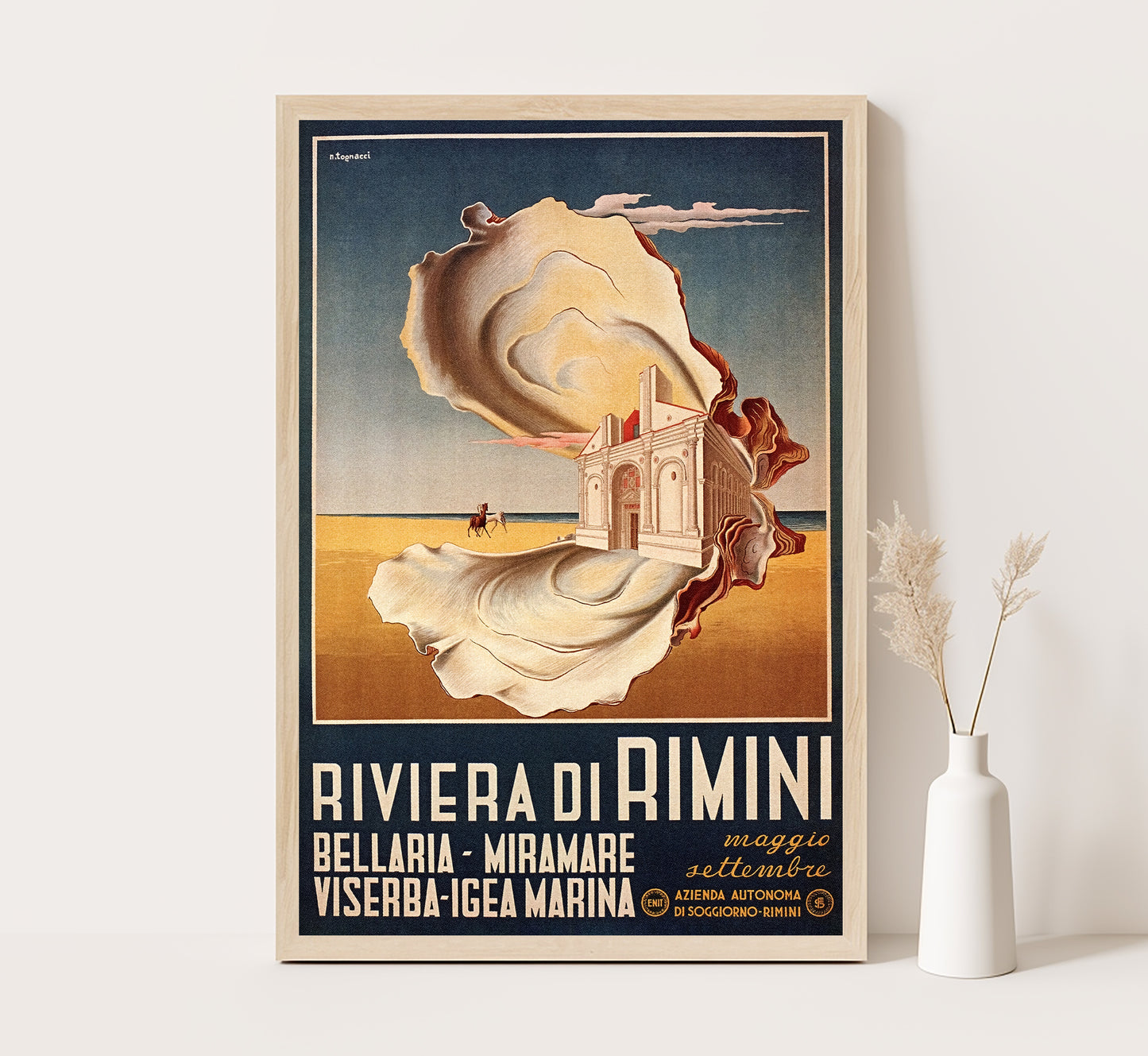 Rimini, Italy vintage travel poster N. Tognacci, 1930s.