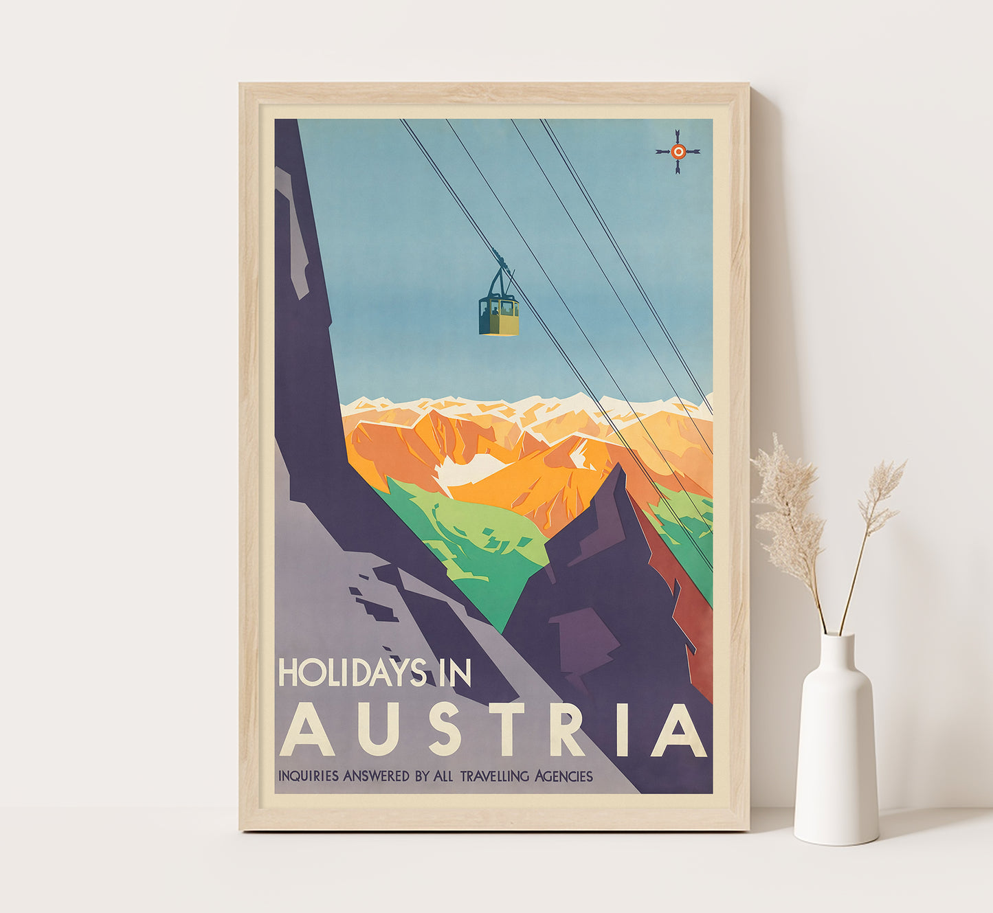 Holidays in Austria vintage travel poster by Atelier Binder, 1910-1959.