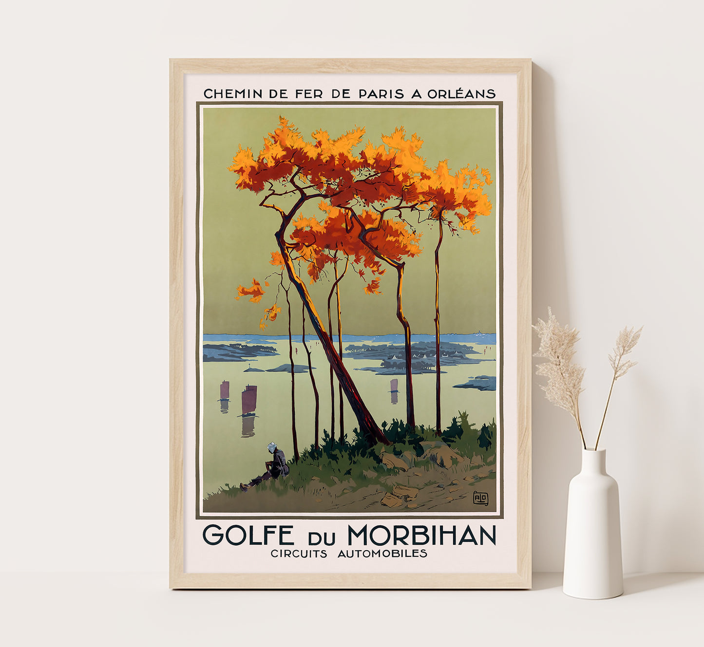 Gulf of Morbihan, France vintage travel poster by Charles Hallo, 1927.