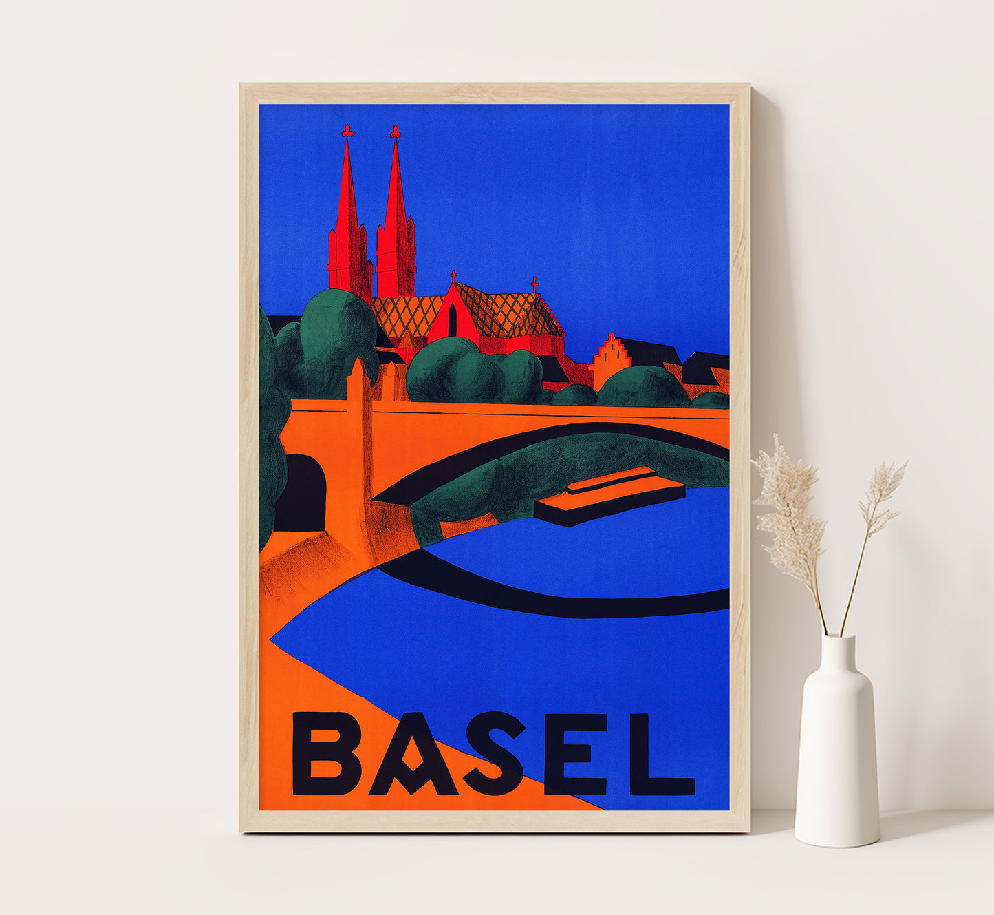 Basel, Switzerland vintage travel poster by Hedwig Thoma, c. 1927.