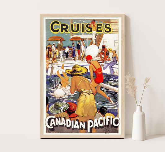 Canadian Pacific Cruises Canada vintage travel poster by unknown artist, 1930s.