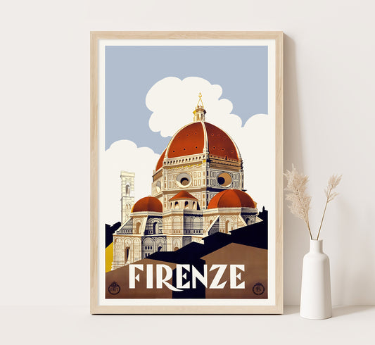 Florence, Tuscany, Italy vintage travel poster by unknown author, 1930s.