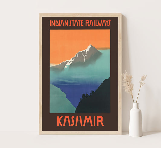Kashmir, India vintage travel poster by G. Tait, c. 1910-1959.