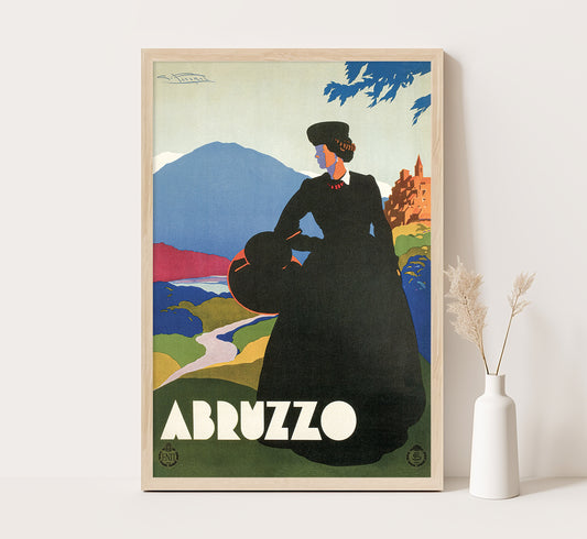 Abruzzo Italy vintage poster by unknown author, c. 1930.