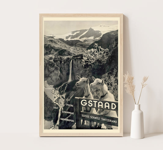 Gstaad, Switzerland vintage travel poster by unknown author, 1910-1959.