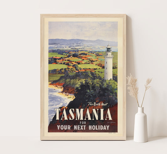 North West Tasmania poster, Australia vintage travel poster by James Northfield, 1930.