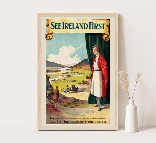 See Ireland first vintage travel poster by W. Till, 1910-1959.