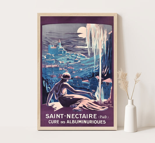 Saint-Nectaire, France vintage travel poster by D'Aigle H. Iran, 1920.