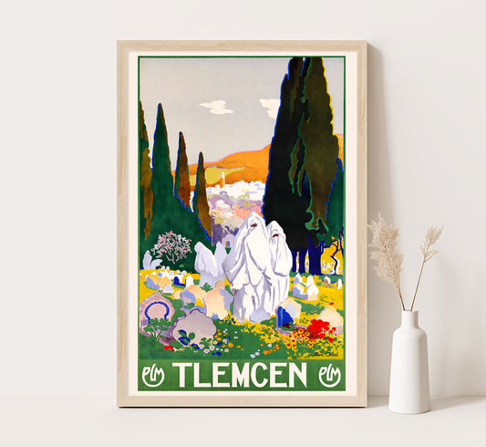 Tlemcen, Algeria vintage travel poster by Leon Carre, c. 1910-1955.