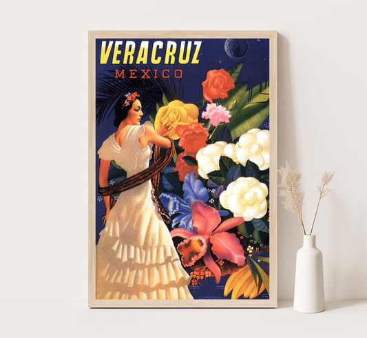 Veracruz, Mexico vintage travel poster by unknown artist, 1930s.