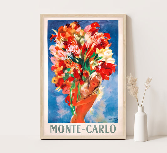 Monaco, Monte-Carlo vintage travel poster by Jean-Gabriel Domergue, c. 1937.