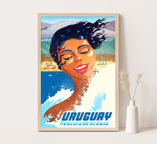 Uruguay, vintage travel poster by James P. Bonelli, c. 1940s.