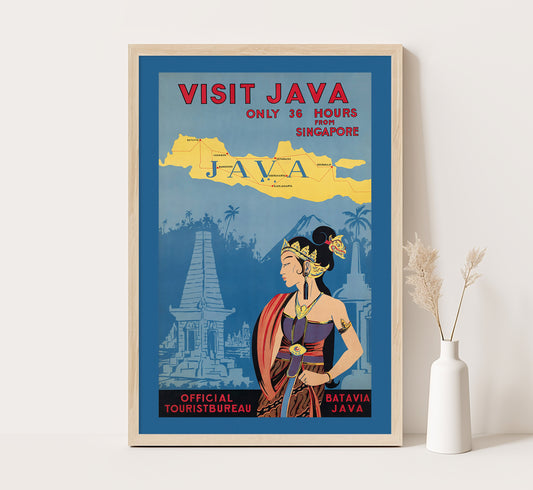 Bali, Java vintage travel poster by G. Kolff & Co., c. 1910.