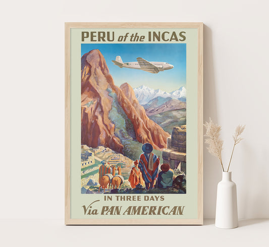 Peru of the Incas vintage travel poster by Lawler, 1938.