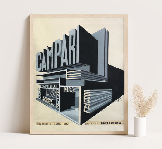 Cordial Campari Vintage Poster by Fortunato Depero, c. 1933 | Large wall art | Up to 16x20 inches print.