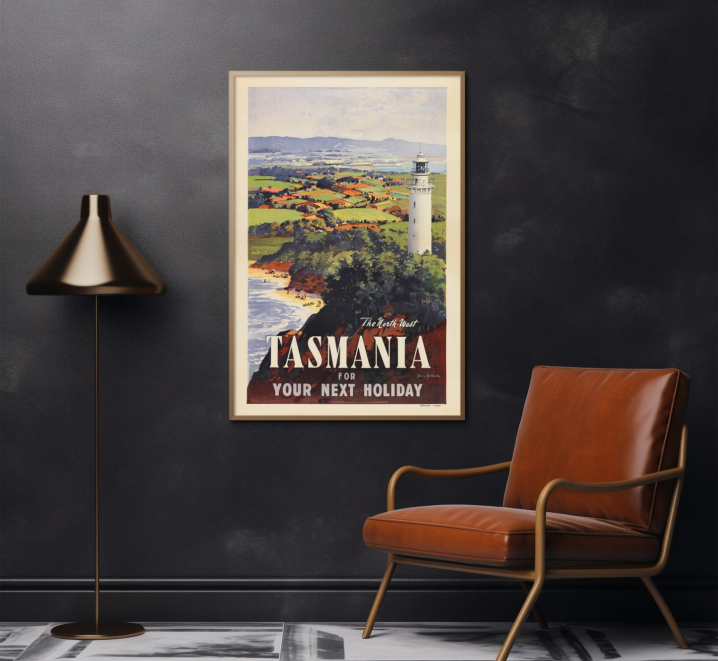 North West Tasmania poster, Australia vintage travel poster by James Northfield, 1930.