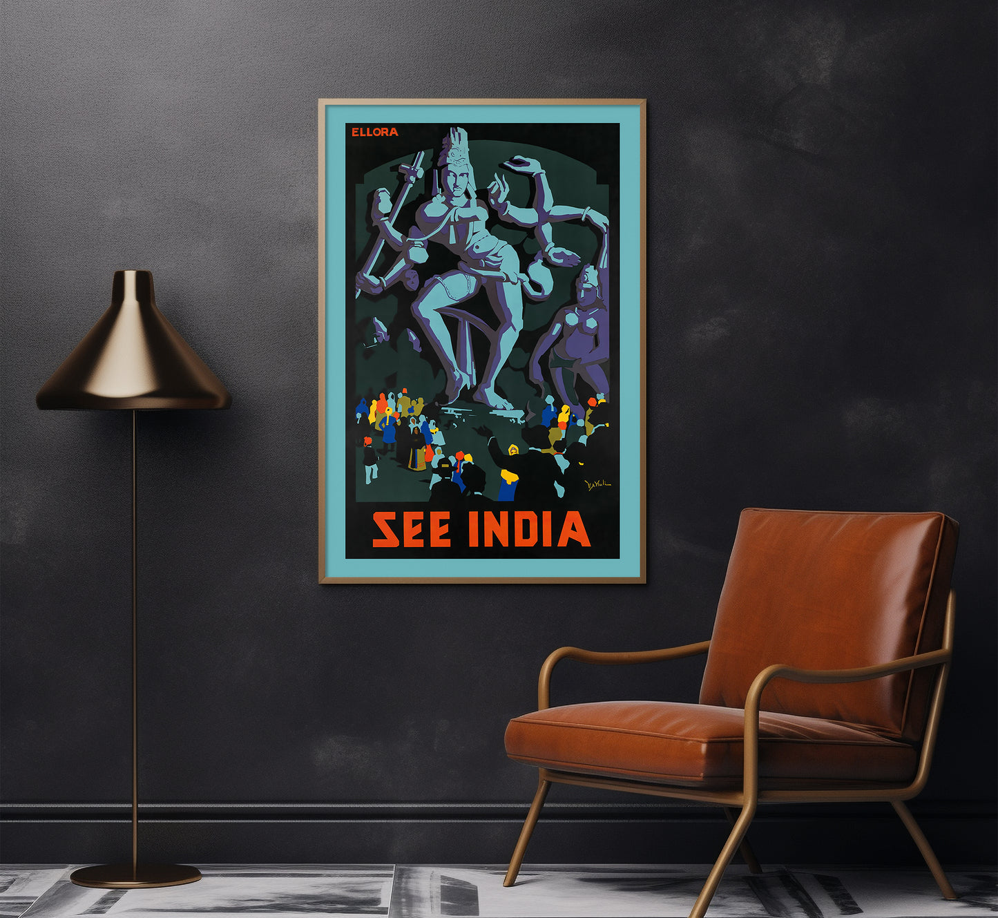 See India vintage travel poster by G.D. Deuskar, c. 1910-1959.