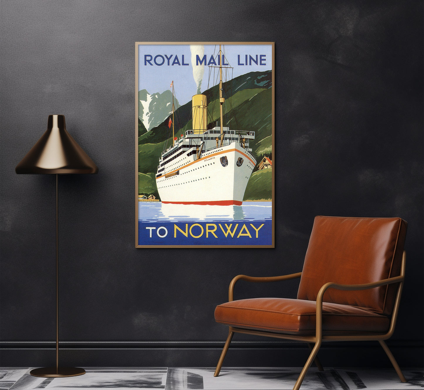 Royal Mail Line To Norway vintage travel poster by unknown author, 1930s.