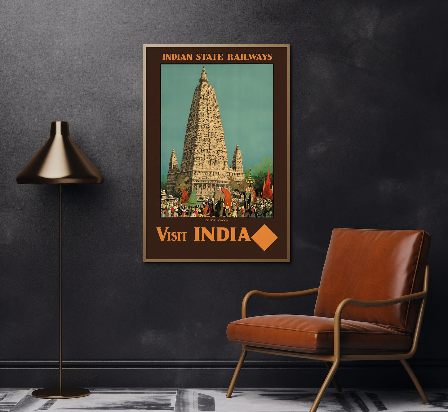 Budha Gaya, Visit India travel poster by unknown author, c. 1910-1959.