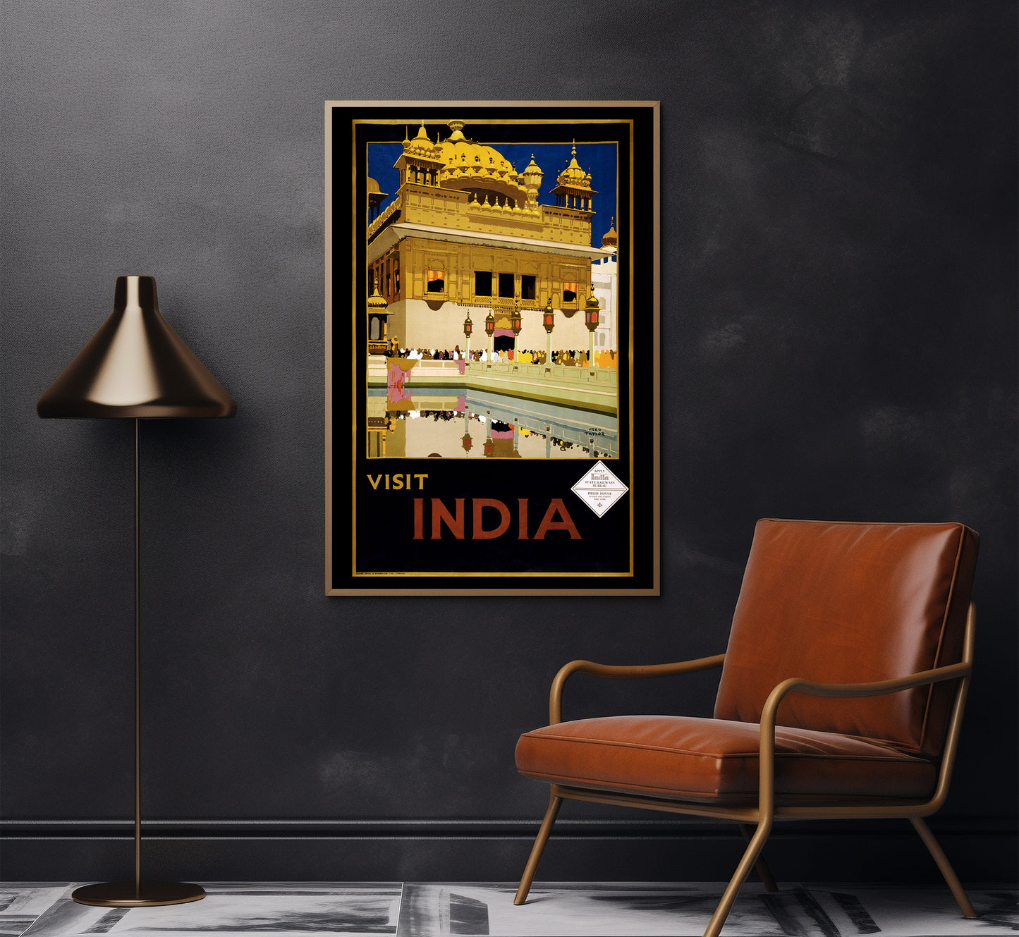 Visit India vintage travel poster by Fred Taylor, late 20s.